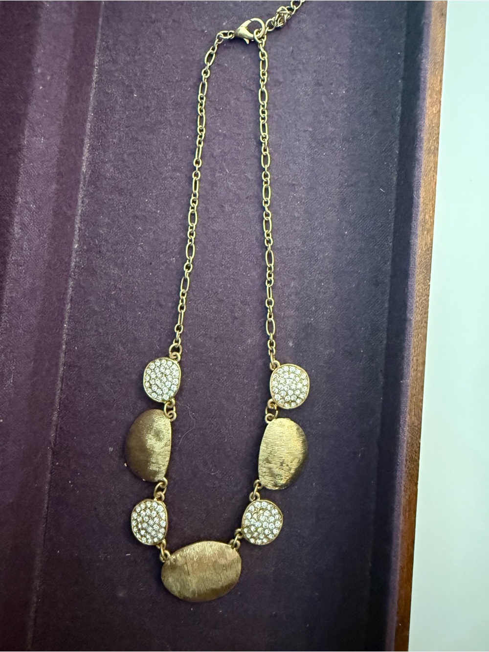 Gold-Tone Crystal Accent Statement Necklace